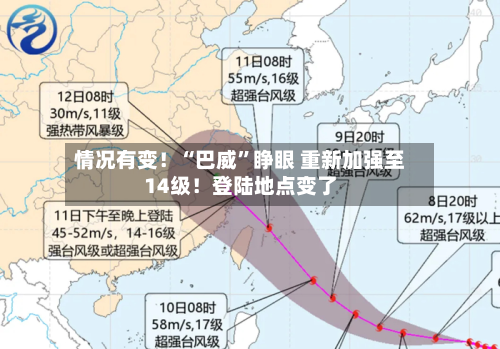 情况有变！“巴威	”睁眼 重新加强至14级！登陆地点变了-第2张图片