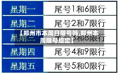 【郑州市本周日限号吗,郑州本周限号规定】-第3张图片