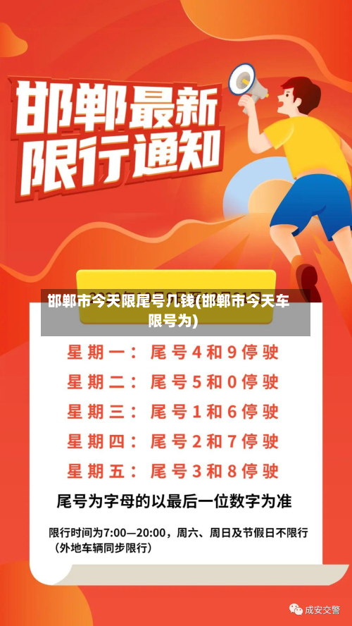 邯郸市今天限尾号几钱(邯郸市今天车限号为)