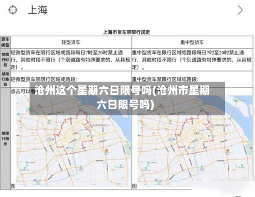 沧州这个星期六日限号吗(沧州市星期六日限号吗)