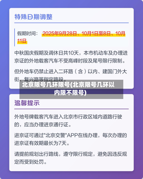 北京限号几环限号(北京限号几环以内限不限号)