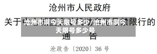 沧州市啊今天限号多少/沧州市啊今天限号多少号