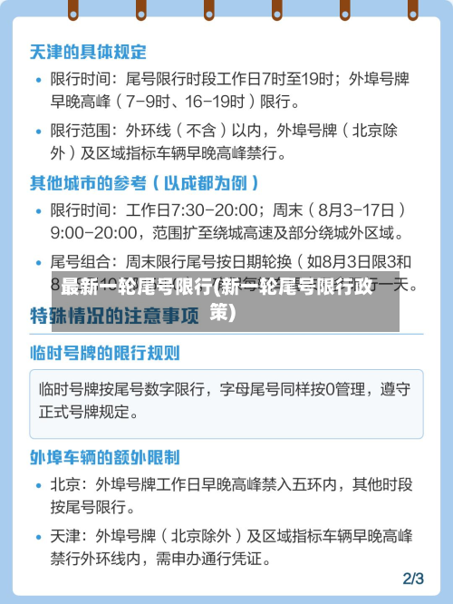 最新一轮尾号限行(新一轮尾号限行政策)