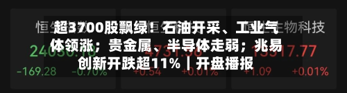 超3700股飘绿！石油开采、工业气体领涨；贵金属	、半导体走弱；兆易创新开跌超11%｜开盘播报-第2张图片