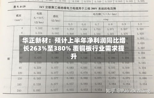 华正新材：预计上半年净利润同比增长263%至380% 覆铜板行业需求提升-第3张图片
