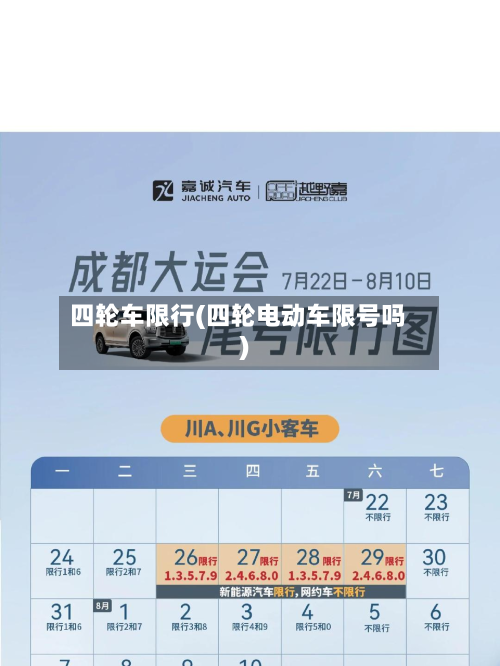 四轮车限行(四轮电动车限号吗)