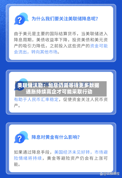 美联储沃勒：加息仍需等待更多数据 通胀持续高企才可能采取行动-第2张图片