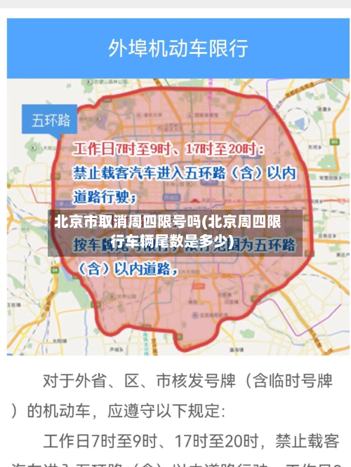 北京市取消周四限号吗(北京周四限行车辆尾数是多少)-第2张图片