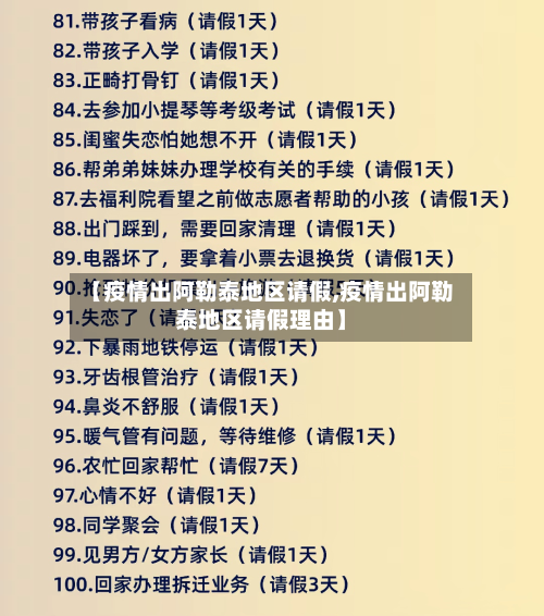【疫情出阿勒泰地区请假,疫情出阿勒泰地区请假理由】-第2张图片