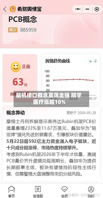 脑机接口概念震荡走强 翔宇医疗涨超10%-第2张图片