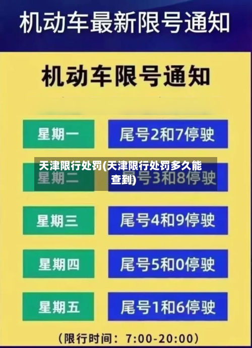 天津限行处罚(天津限行处罚多久能查到)