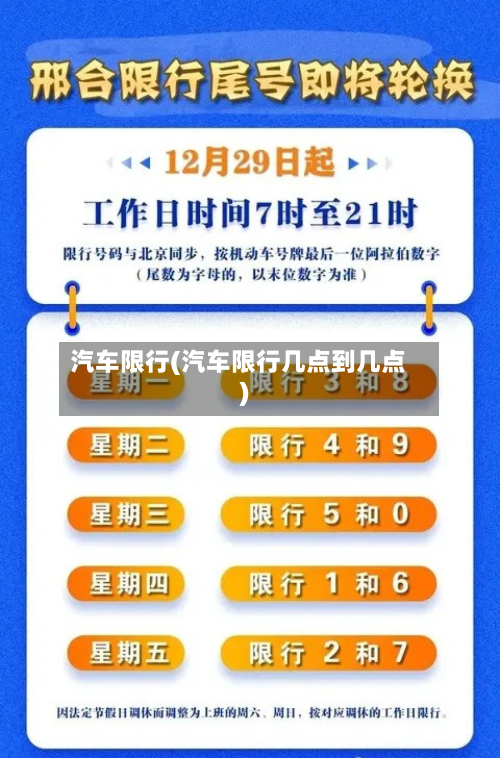 汽车限行(汽车限行几点到几点)