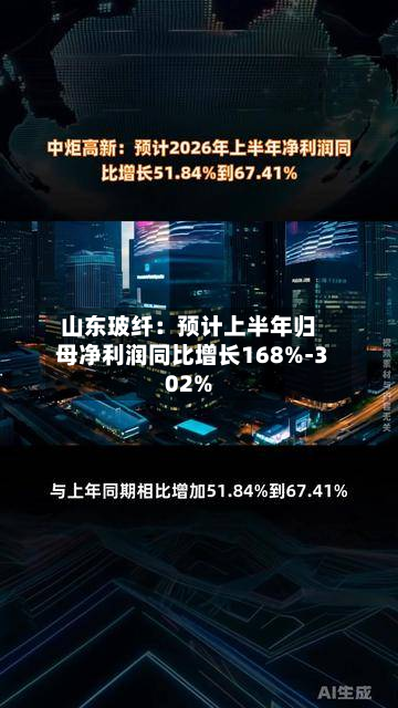 山东玻纤:预计上半年归母净利润同比增长168%-302%