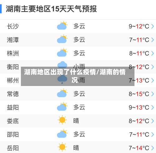 湖南地区出现了什么疫情/湖南的情况
