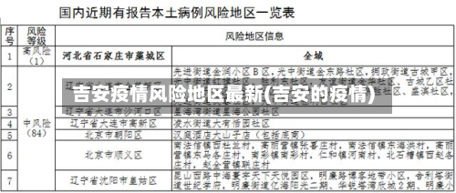 吉安疫情风险地区最新(吉安的疫情)
