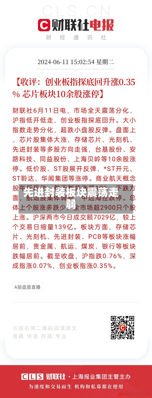 先进封装板块震荡走弱