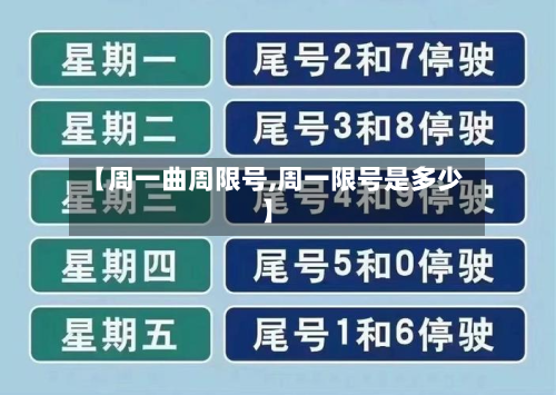 【周一曲周限号,周一限号是多少】