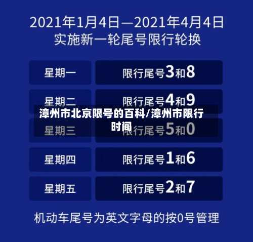 漳州市北京限号的百科/漳州市限行时间-第3张图片
