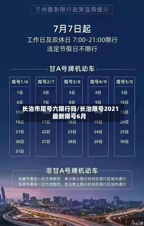 长治市尾号六限行吗/长治限号2021最新限号6月-第2张图片