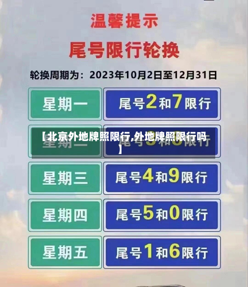 【北京外地牌照限行,外地牌照限行吗】-第3张图片