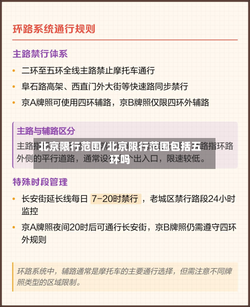 北京限行范围/北京限行范围包括五环吗
