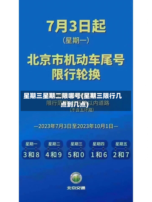 星期三星期二限哪号(星期三限行几点到几点)