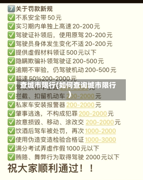 查城市限行(如何查询城市限行)