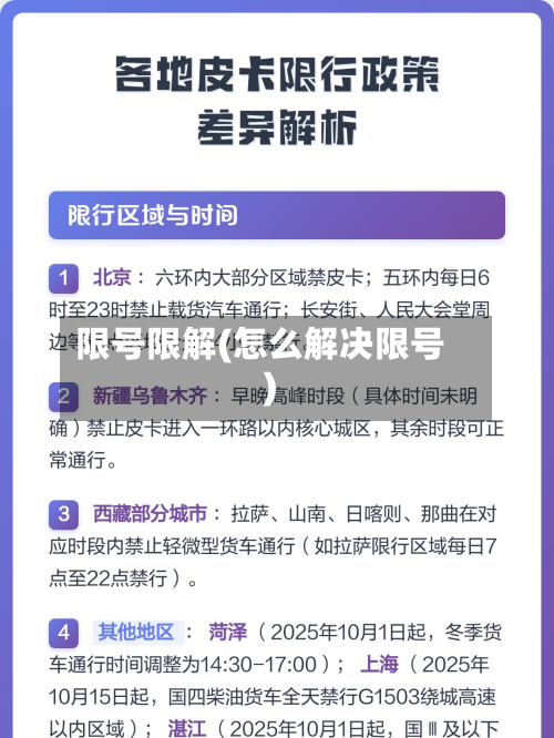 限号限解(怎么解决限号)