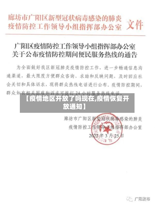 【疫情地区开放了吗现在,疫情恢复开放通知】