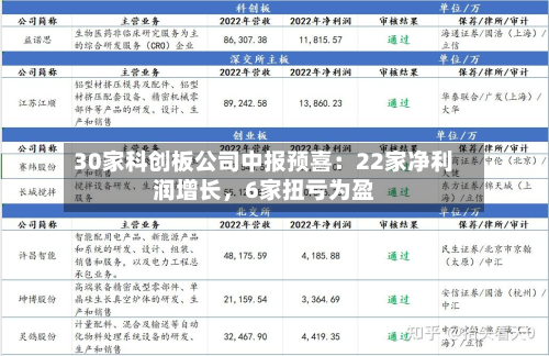 30家科创板公司中报预喜：22家净利润增长	，6家扭亏为盈-第2张图片