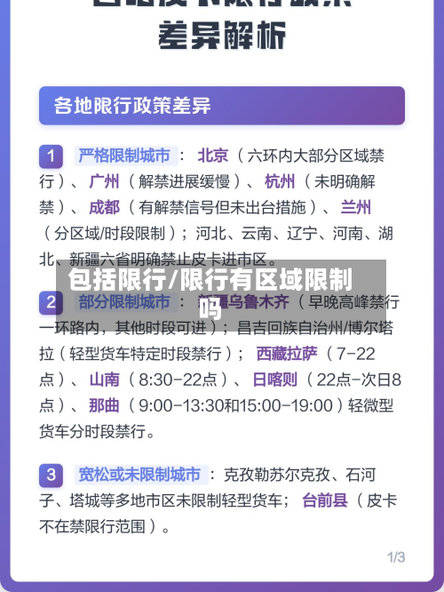 包括限行/限行有区域限制吗