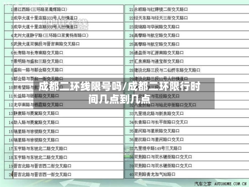 成都二环线限号吗/成都二环限行时间几点到几点