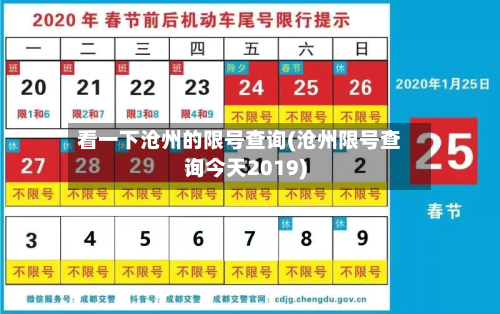 看一下沧州的限号查询(沧州限号查询今天2019)-第2张图片