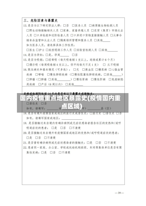 国内疫情重点地区暴露史(疫情国内重点区域)