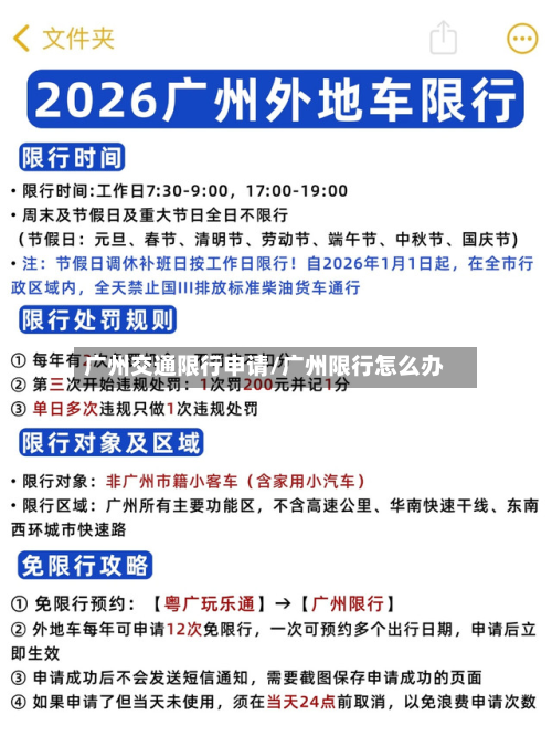 广州交通限行申请/广州限行怎么办-第2张图片