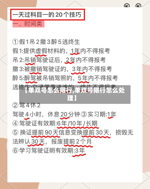 【单双号怎么限行,单双号限行怎么处理】