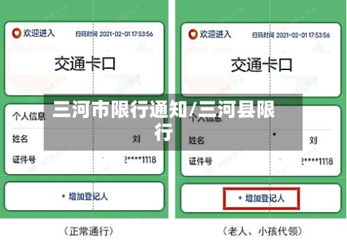 三河市限行通知/三河县限行