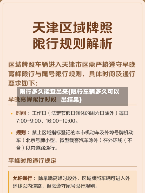 限行多久能查出来(限行车辆多久可以出结果)-第2张图片