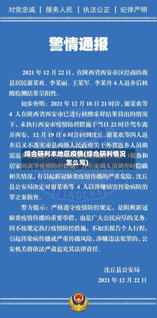 综合研判本地区疫情(综合研判情况怎么写)