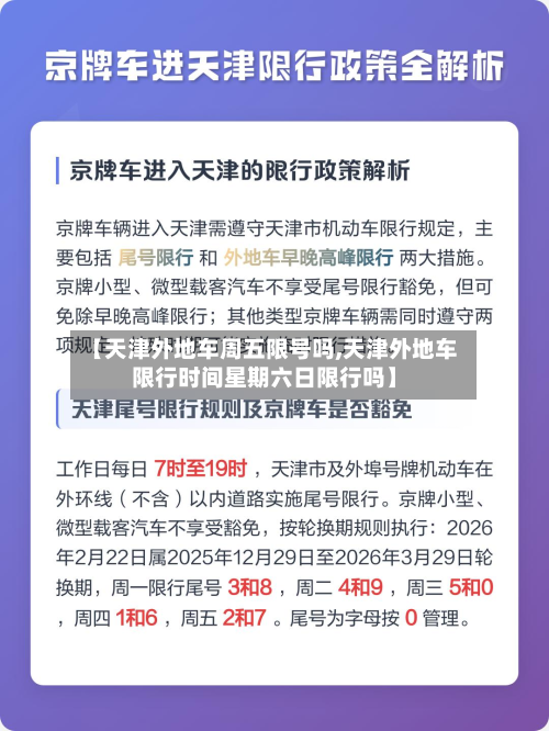 【天津外地车周五限号吗,天津外地车限行时间星期六日限行吗】-第3张图片