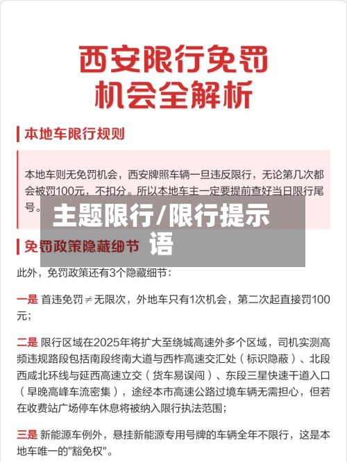 主题限行/限行提示语