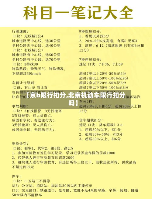 【京b限行扣分,北京机动车限行扣分吗】-第3张图片