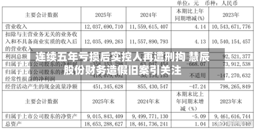 连续五年亏损后实控人再遭刑拘 慧辰股份财务造假旧案引关注-第2张图片