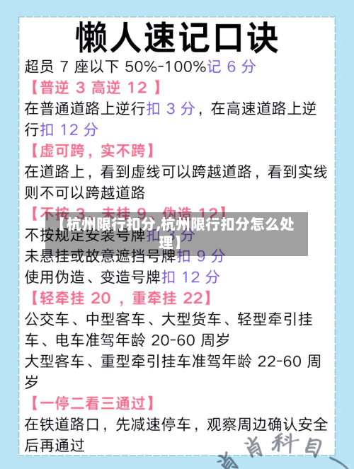 【杭州限行扣分,杭州限行扣分怎么处理】-第3张图片