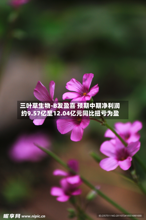 三叶草生物-B发盈喜 预期中期净利润约9.57亿至12.04亿元同比扭亏为盈-第1张图片