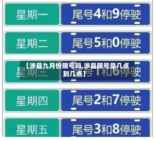 【涉县九月份限号吗,涉县限号是几点到几点】-第2张图片