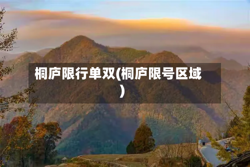 桐庐限行单双(桐庐限号区域)-第2张图片