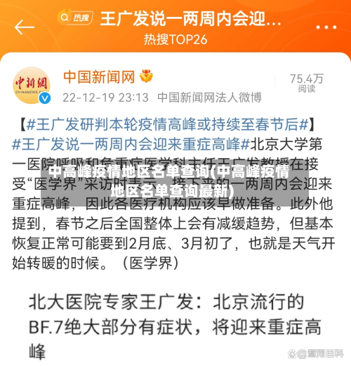 中高峰疫情地区名单查询(中高峰疫情地区名单查询最新)-第2张图片