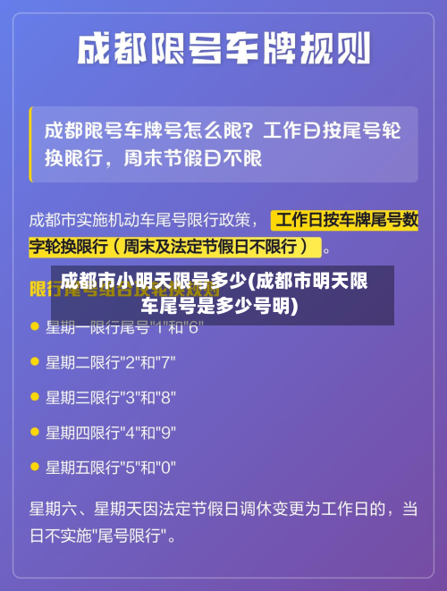 成都市小明天限号多少(成都市明天限车尾号是多少号明)