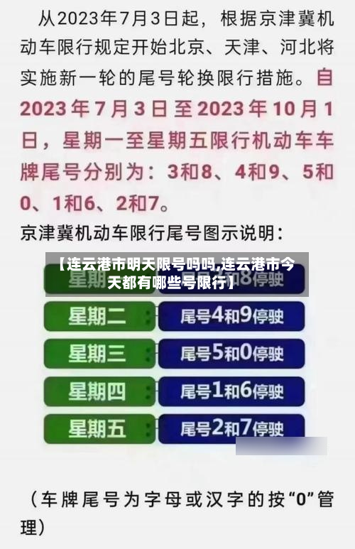 【连云港市明天限号吗吗,连云港市今天都有哪些号限行】-第2张图片